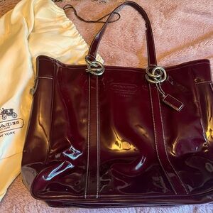 Vintage coach patent tote